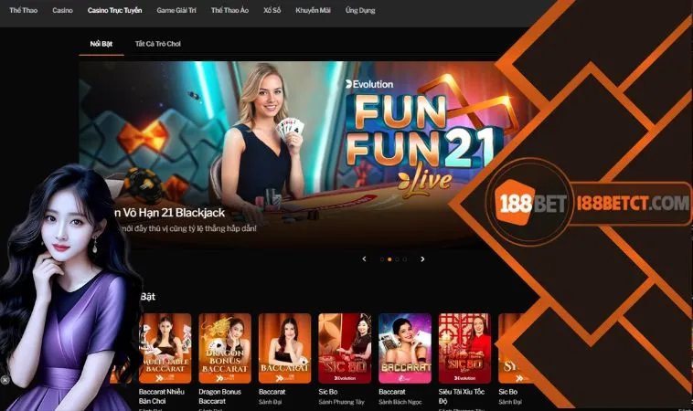 Hoàn Trả Cược Casino Trực Tuyến tại 188Bet hiện đang ở mức hấp dẫn