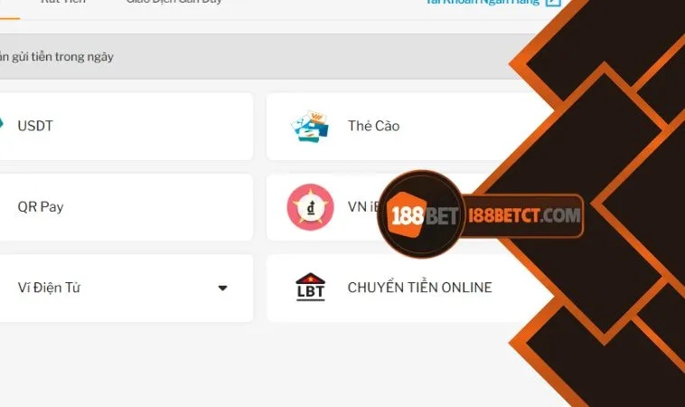 Gửi tiền 188Bet online anh em cần lưu ý đến một số vấn đề quan trọng